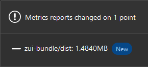 Example of metrics reports on GitLab merge requests